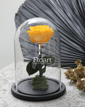 Charger l'image dans la galerie, medium-rose-eternelle→medium-rose-eternelle rose éternelle cloche rouge immortelle cadeau cadeaux entreprise mariage corporate femme fleuriste Casablanca cloche yellow