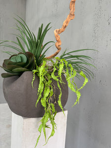 Création florale artificielle support béton